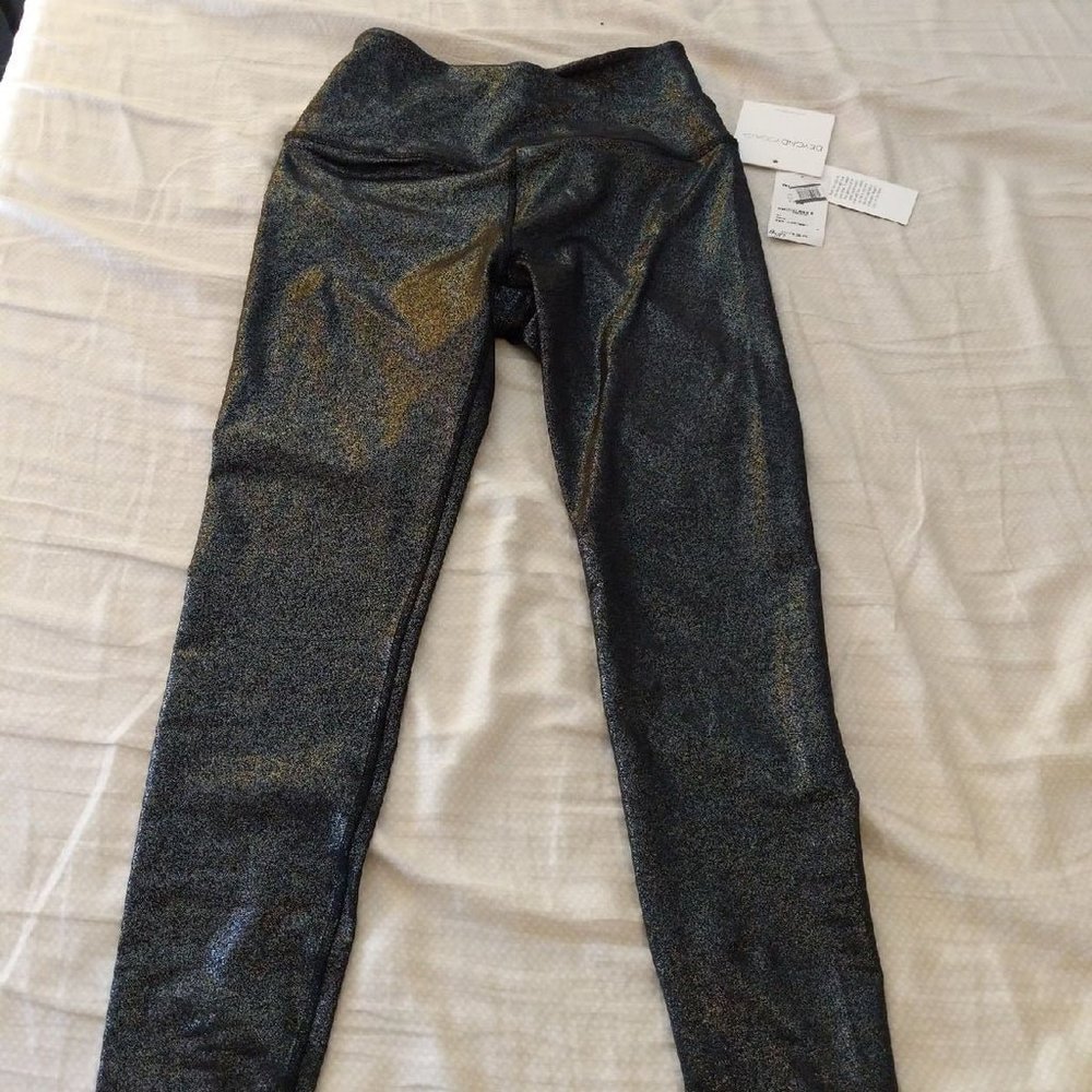 Beyond Yoga NWT Leggings Black Silver Twinkle M Retail $115